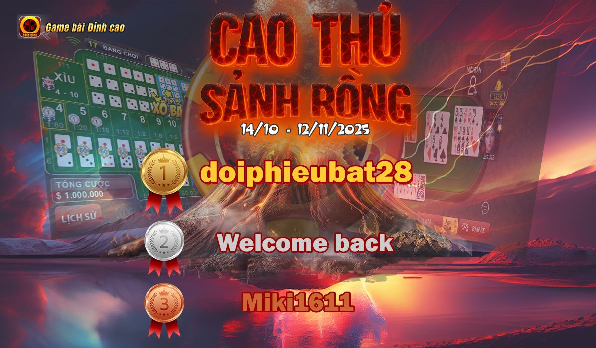 [ THÔNG BÁO ] KẾT QUẢ SỰ KIỆN CAO THỦ SẢNH RỒNG